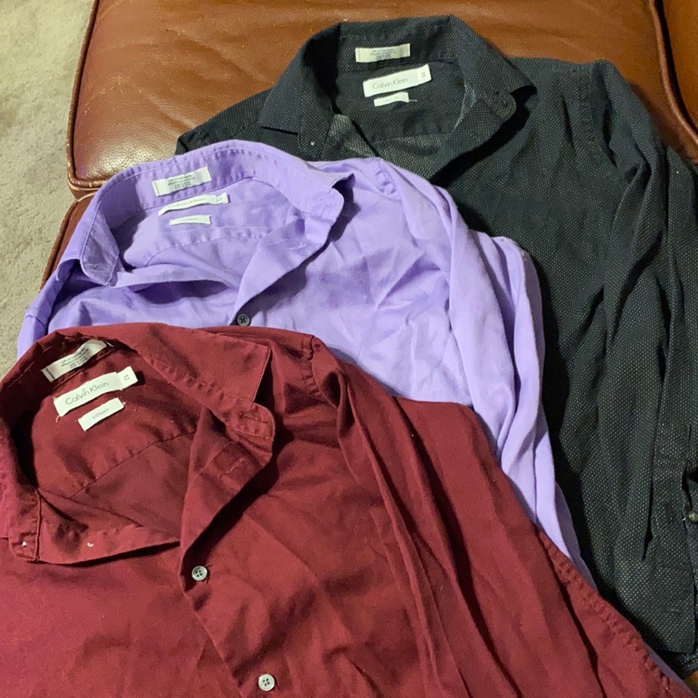 Lot of 3 Calvin Klein size 12 button down